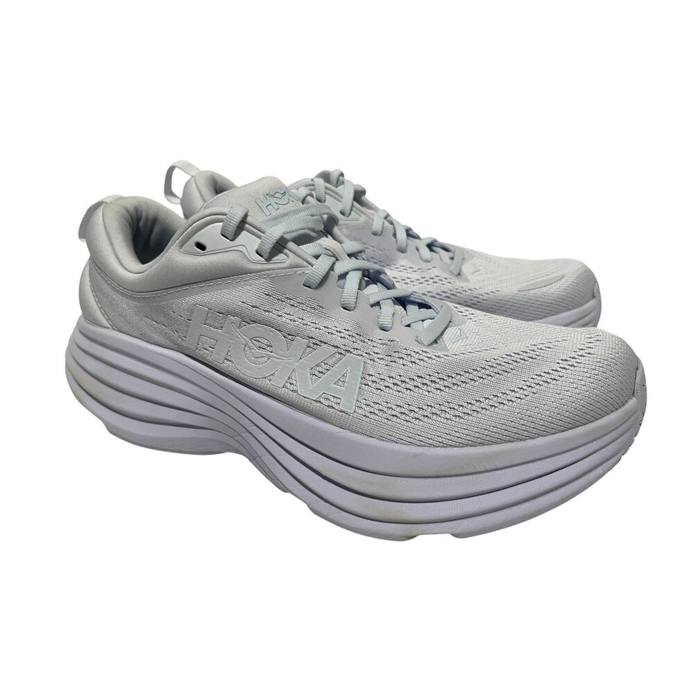 Hoka One One Bondi 8 Running Shoes Women's Size 10B White/White 1127952-WWH